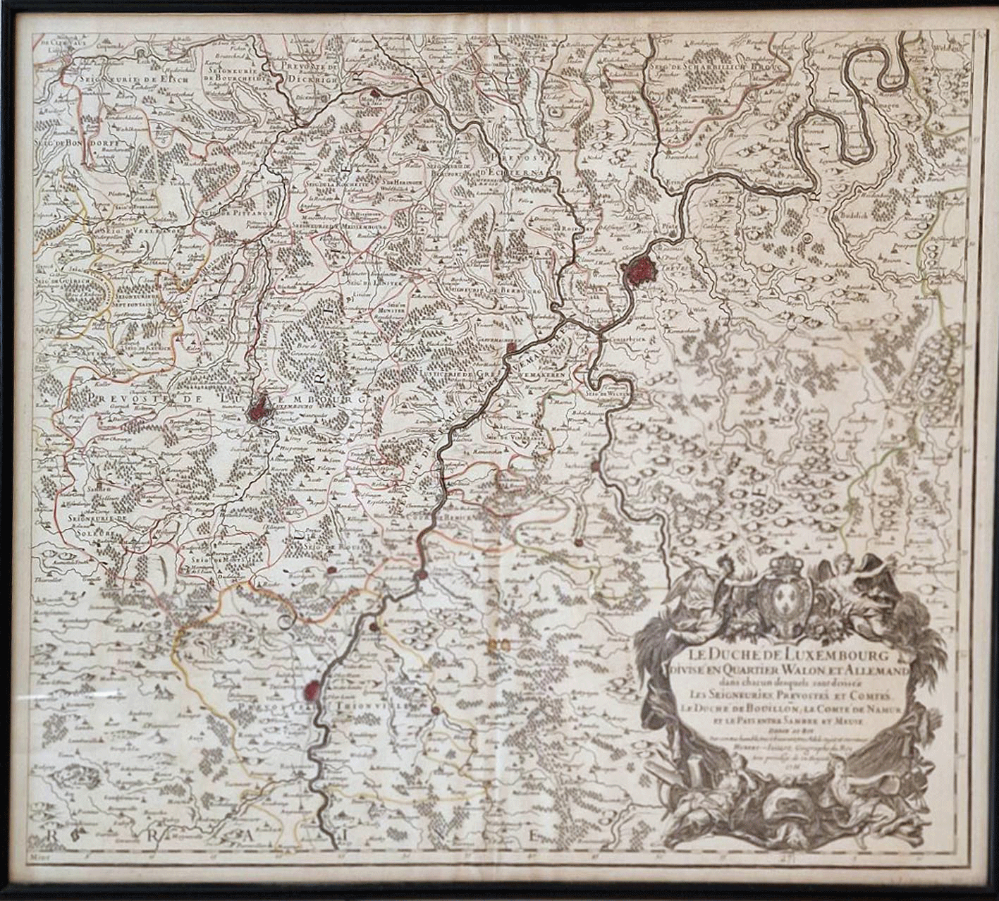 Z - carte ancienne - Duché divisé en quartier Wallon et allemand - 